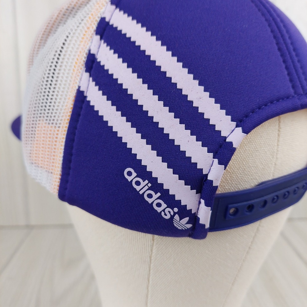 Adidas LA Lakers Trucker Hat Mens OS Purple NBA Snapback Mesh Foam Trefoil Logo - Picture 3 of 8